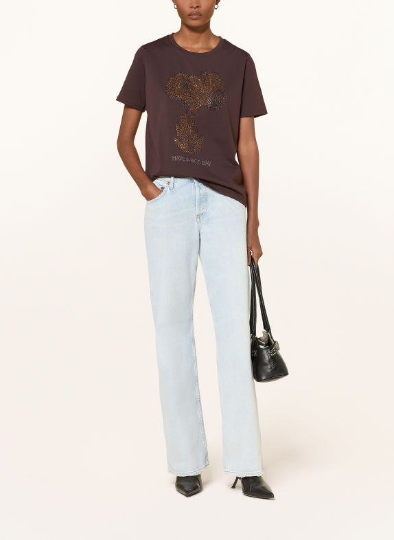 Princess GOES HOLLYWOOD T-shirt with Rhinestones DARK BROWN