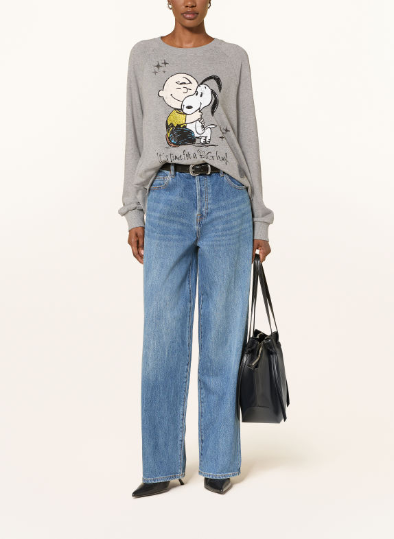 Princess GOES HOLLYWOOD Sweatshirt met sierstenen GRIJS / GEEL / WIT