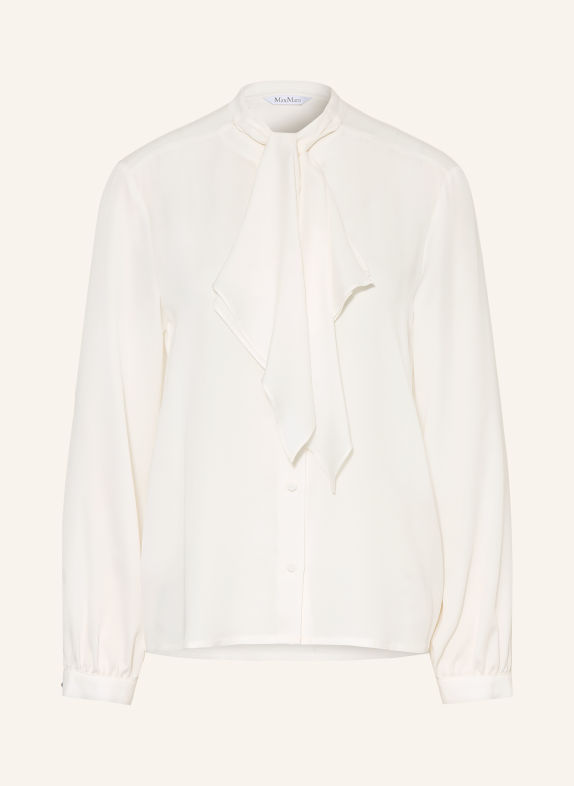 Max Mara LECCIO-strikblouse met strik, van zijde WIT