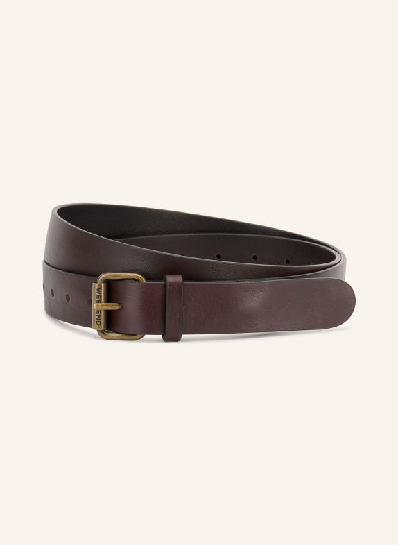 WEEKEND Max Mara Leren riem SAIO MARRON FONCÉ / GOUD