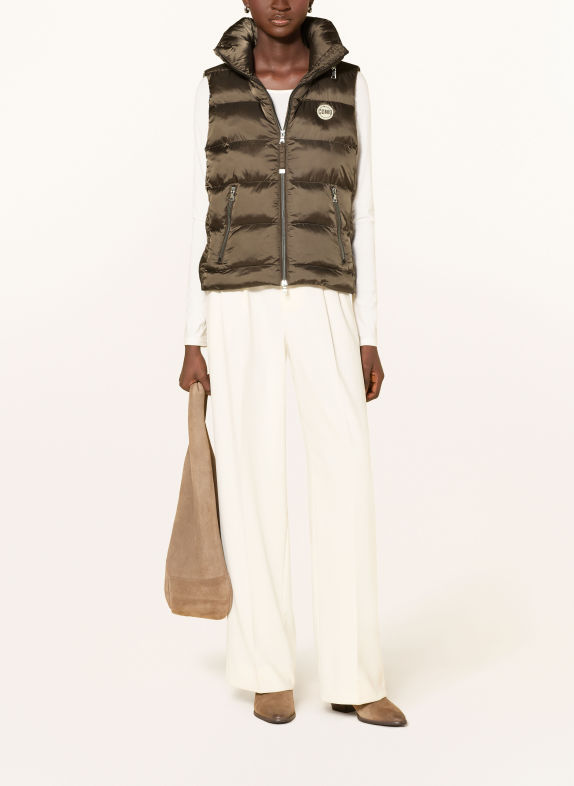 No.1 Como AREZO Quilted vest KHAKI