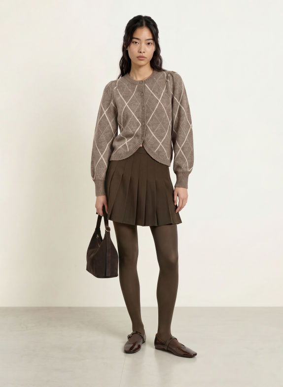 NEO NOIR KOTEAS Cardigan GRAY / CREAM