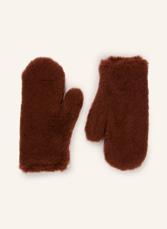 Max Mara OMBRATO Mittens with Cashmere DARK RED