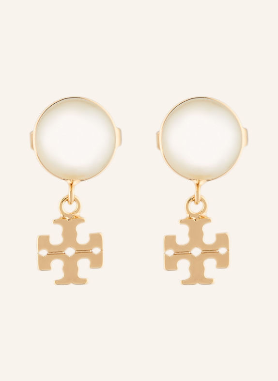 TORY BURCH Ohrstecker GOLD / WEISS