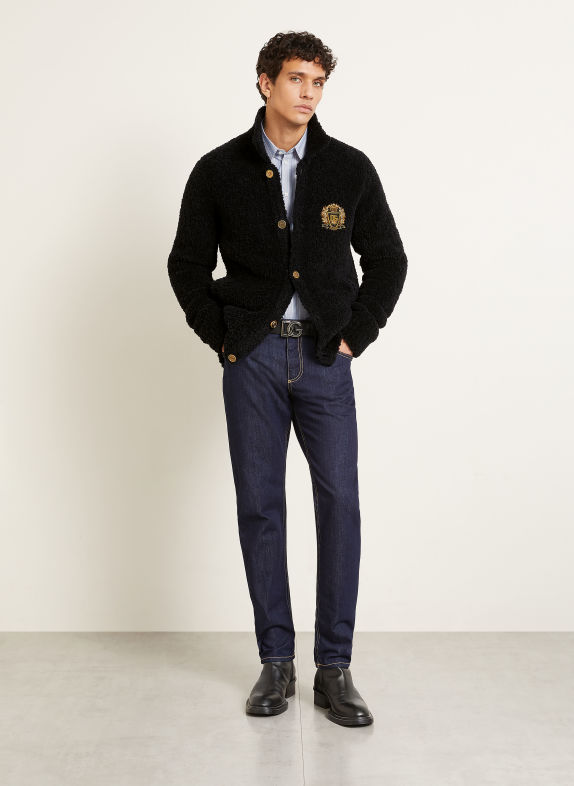 DOLCE & GABBANA Pletený svetr z alpaky ČERNÁ