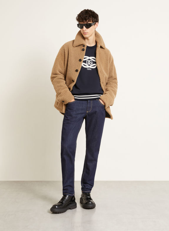 DOLCE & GABBANA Sweatshirt BLEU FONCÉ / BLANC