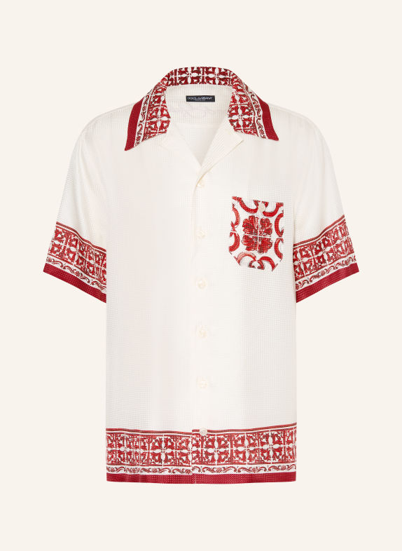 DOLCE & GABBANA Resorthemd Comfort Fit WEISS / DUNKELROT