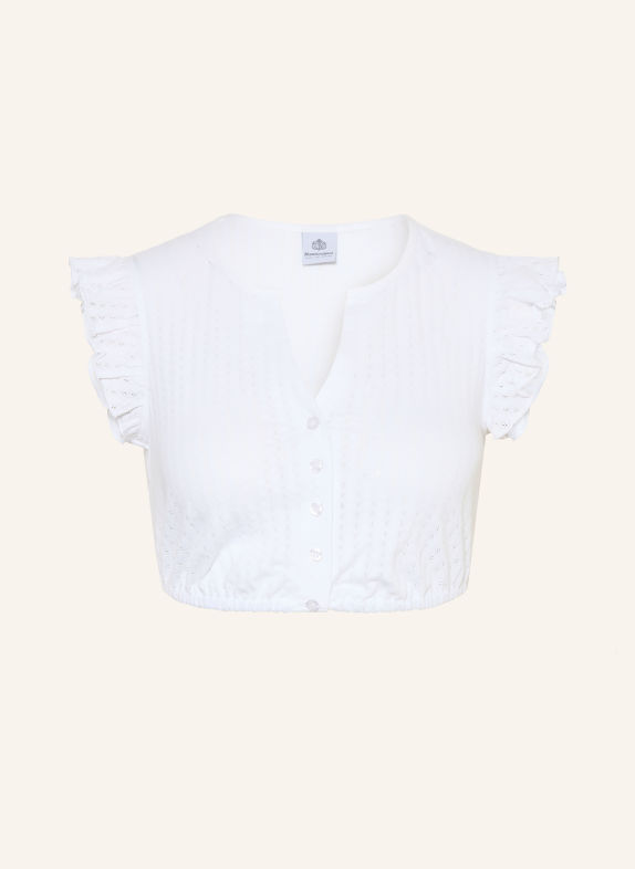 Hammerschmid CAROLA-Dirndlblouse van kant met ruches WIT