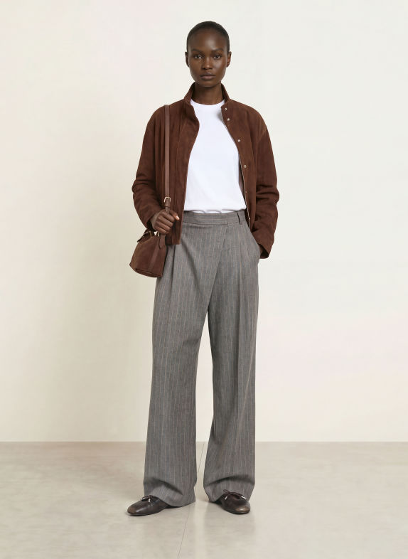 CAMBIO Marlenehose ETERNITY DUNKELGRAU / CAMEL