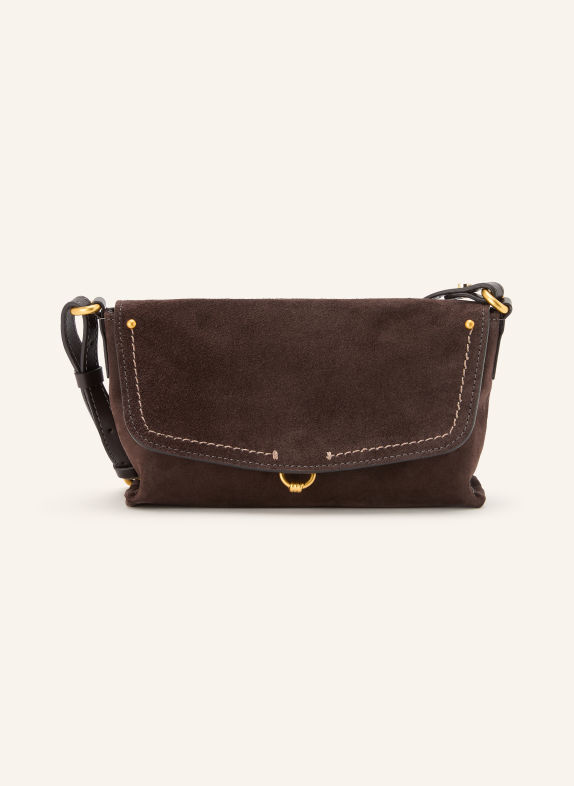 GIANNI CHIARINI Schoudertas EUGENIA SMALL MARRON FONCÉ / GOUD