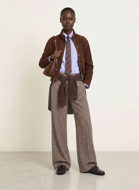 CAMBIO Marlene-broek AVELINE MARRON FONCÉ / BEIGE