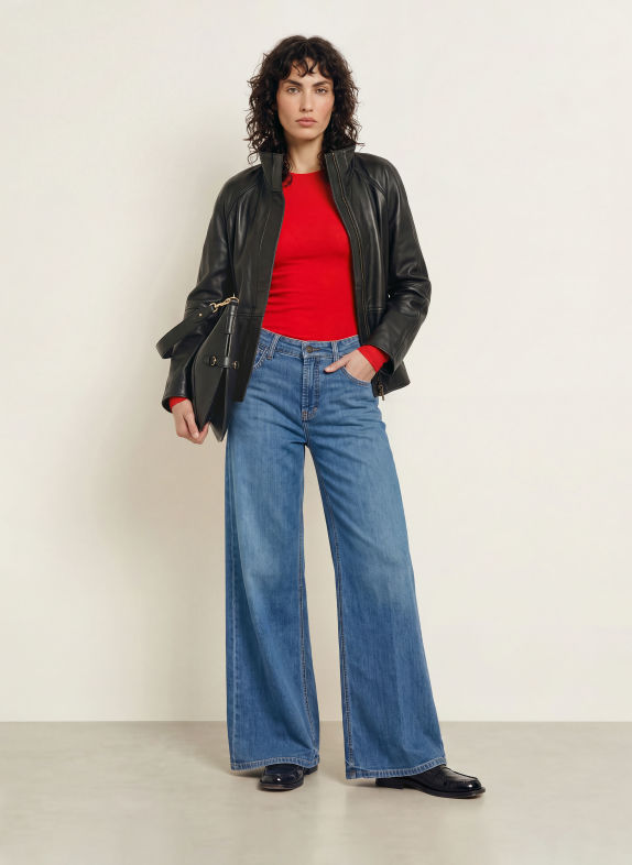 CAMBIO Flared jeans PALAZZO 5257 slub mid used