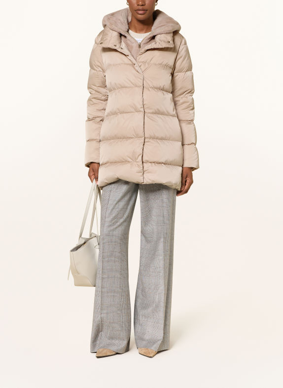 HERNO Donsjas met afneembare kraag BEIGE