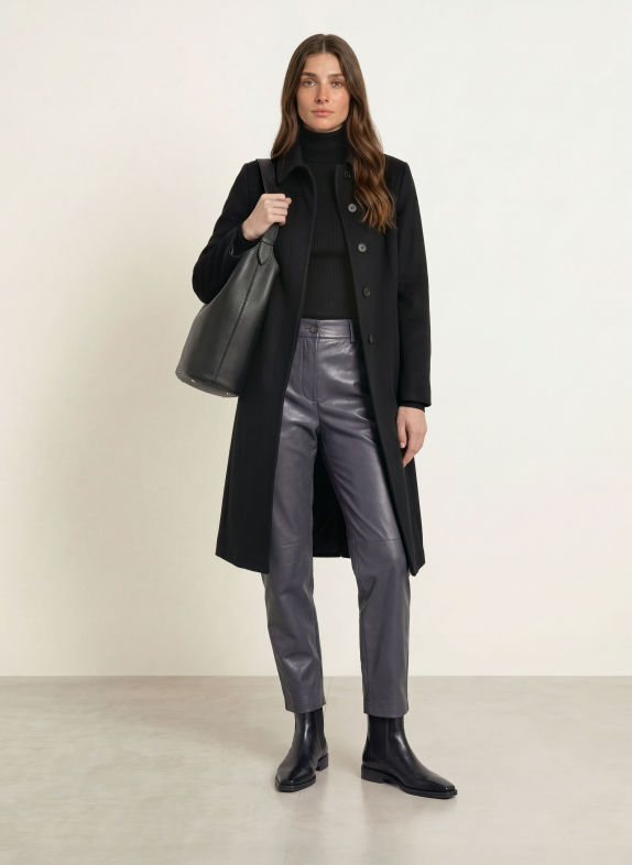 HERNO Leather-look trousers GRAY