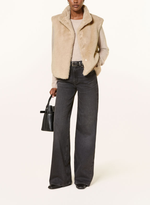 HERNO Faux Fur Vest BEIGE