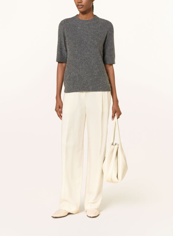FABIANA FILIPPI Gebreid shirt met pailletten DONKERGRIJS