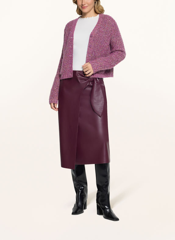 CARTOON Cardigan PURPLE / ECRU / DARK ORANGE