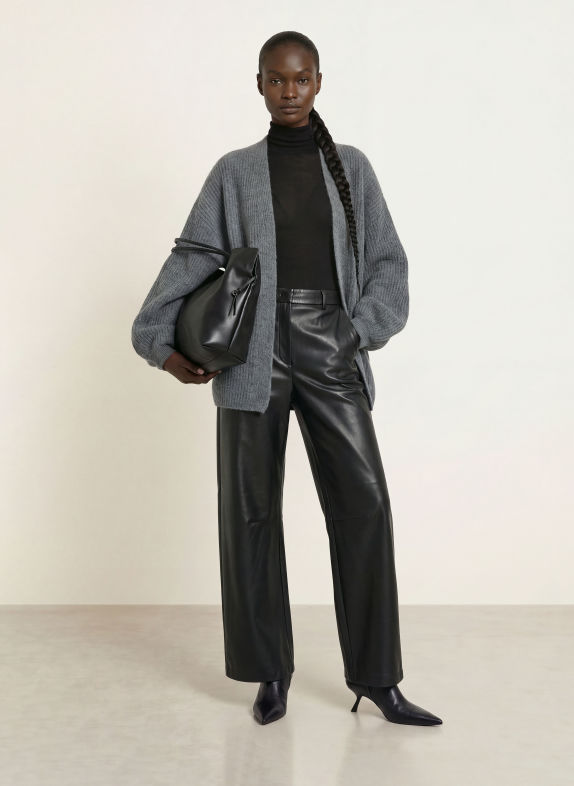 Alcidia da Veiga Knit wrap with cashmere GRAY