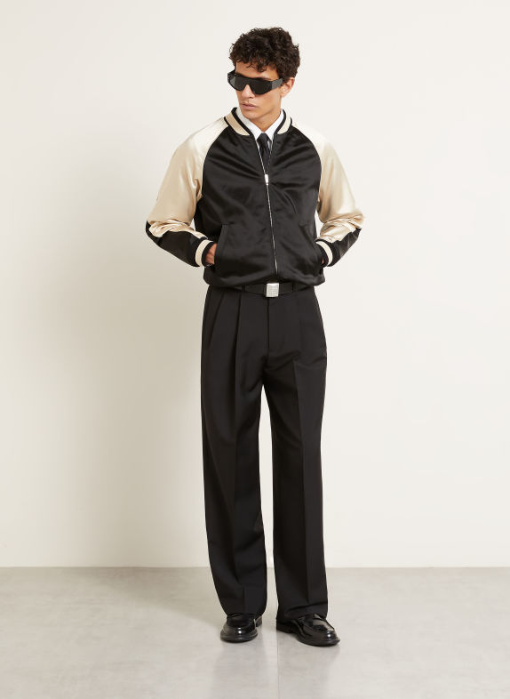 GIVENCHY Bomber jacket BLACK / CREAM