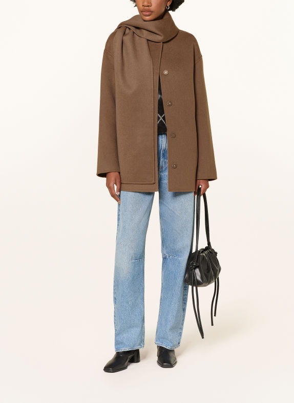IQ STUDIO Jacke mit abnehmbarem Schal TAUPE
