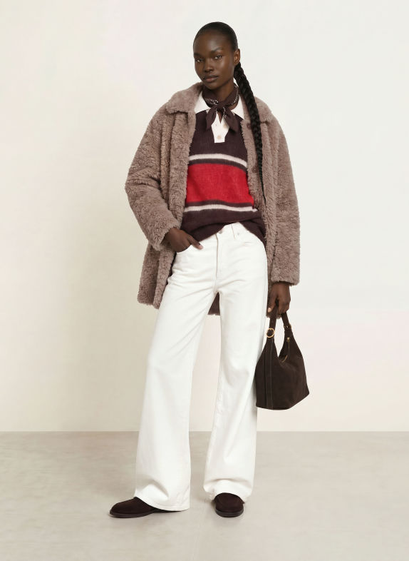 IQ STUDIO Faux Fur Jacket TAUPE