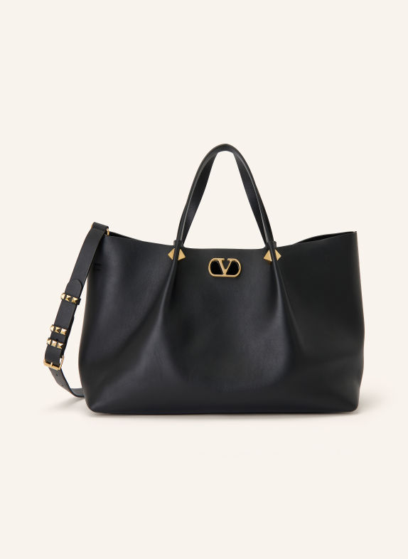 VALENTINO GARAVANI Shoppers VLOGO SIGNATURE LARGE met Pouch ZWART / GOUD