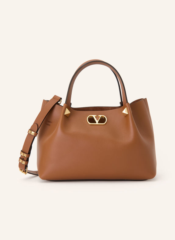 VALENTINO GARAVANI Handtas VLOGO SIGNATURE SMALL met studs BRUIN / GOUD