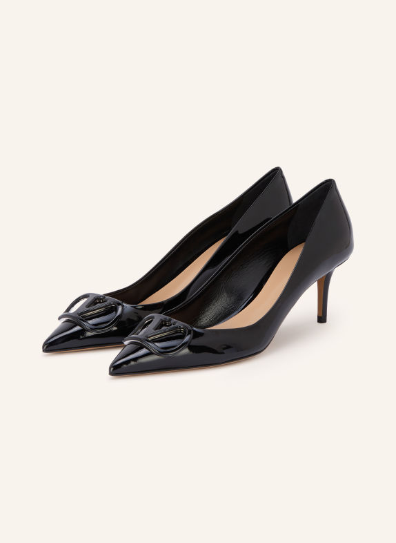 VALENTINO GARAVANI VLOGO SIGNATURE Patent leather pumps BLACK