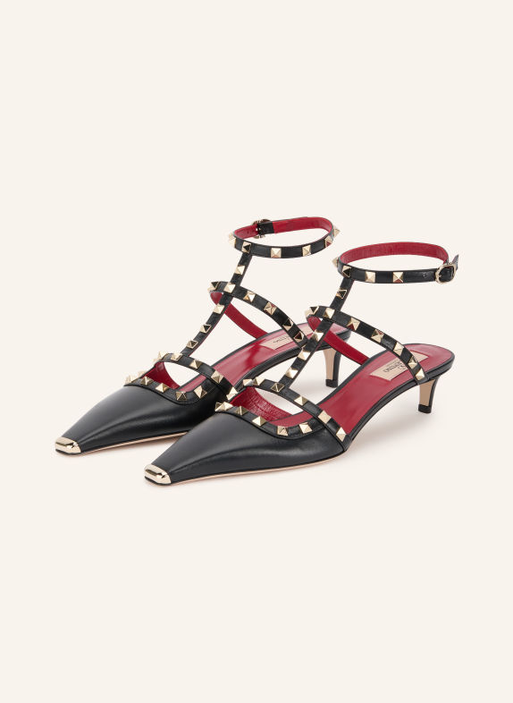 VALENTINO GARAVANI Slingpumps ROCKSTUD mit Nieten SCHWARZ / GOLD