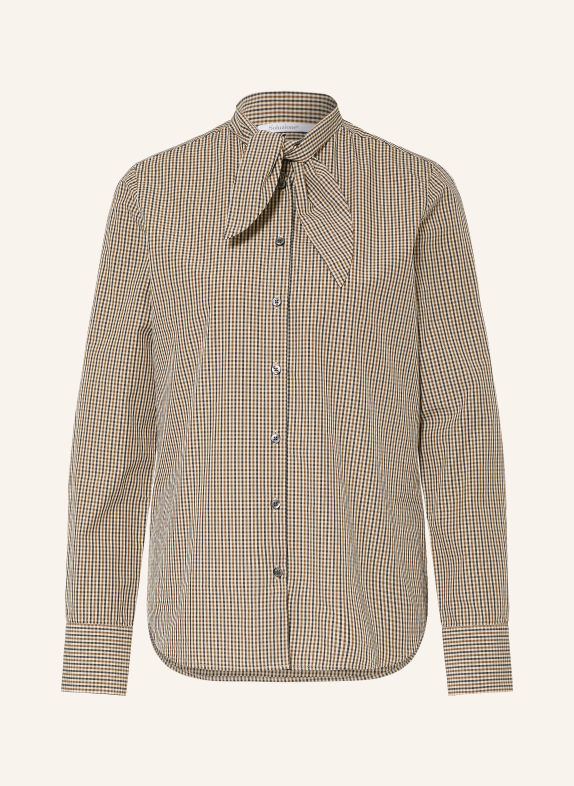 Soluzione Tie-neck blouse BROWN / LIGHT BROWN / BLACK