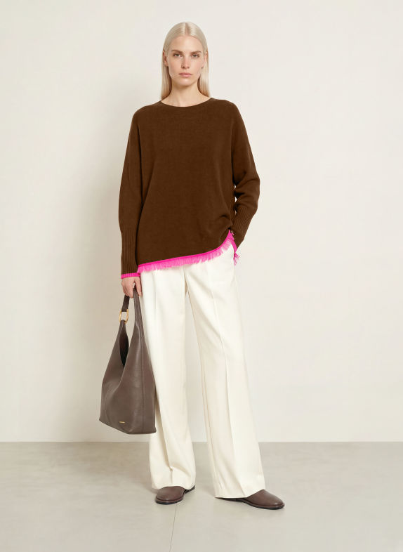 Grace Trøjer MØRKEBRUN / NEONPINK