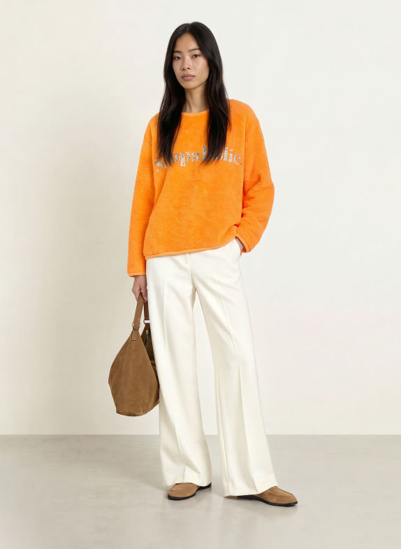 Grace Trøje med pailletter NEONORANGE / SØLV