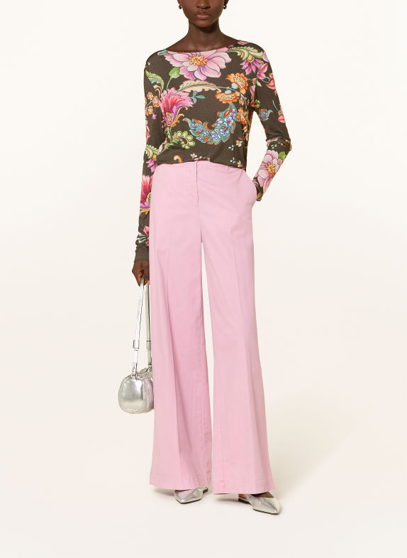 Grace Long-sleeve shirt FLOWERS OLIVE / PURPLE / ORANGE