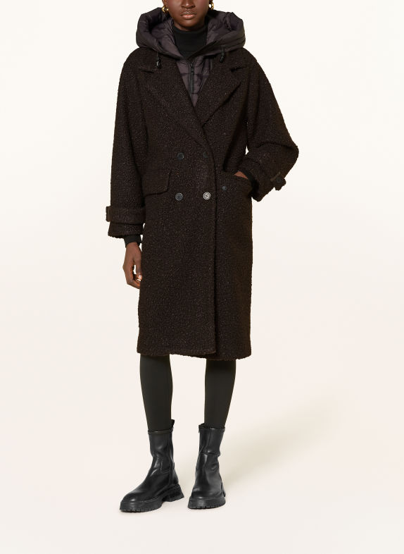 khujo JIMENA Bouclé Coat with Removable Trim DARK RED