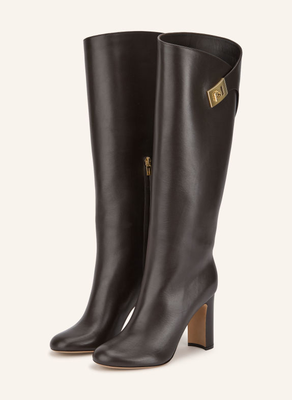 FERRAGAMO ENNI Boots DARK BROWN