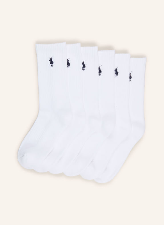POLO RALPH LAUREN 6-pak sokker HVID / MØRKEBLÅ
