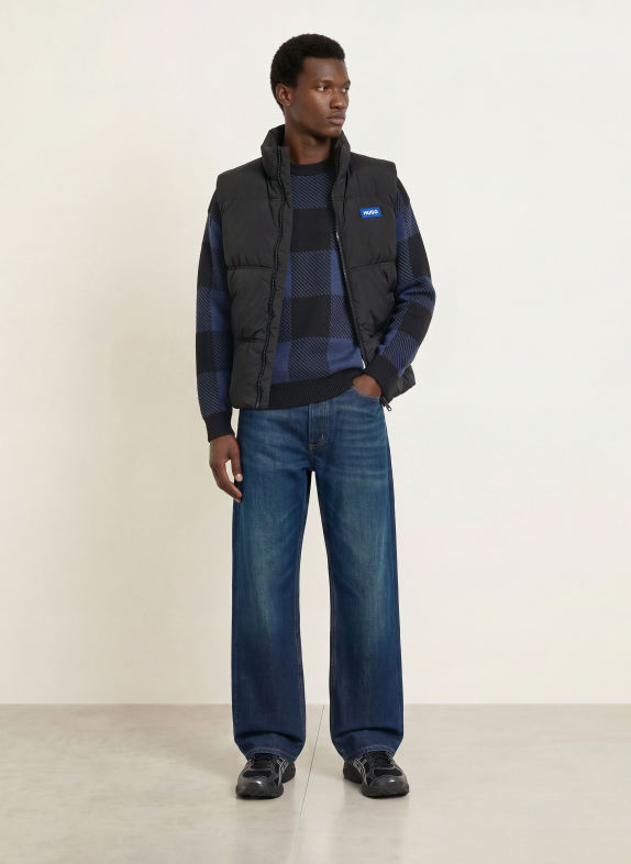 HUGO Pullover STUVEE SCHWARZ / DUNKELBLAU