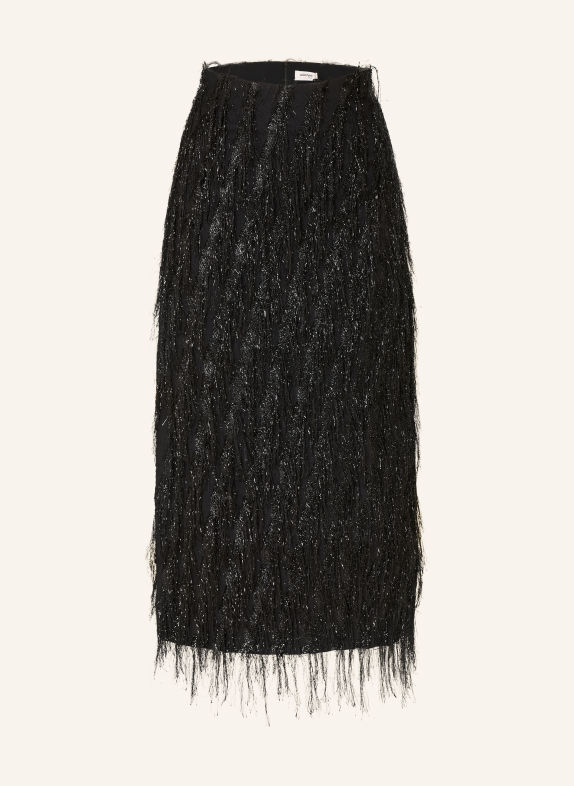 ottod'ame Spódnica z brokatową przędzą CZARNY / PLATYNOWY