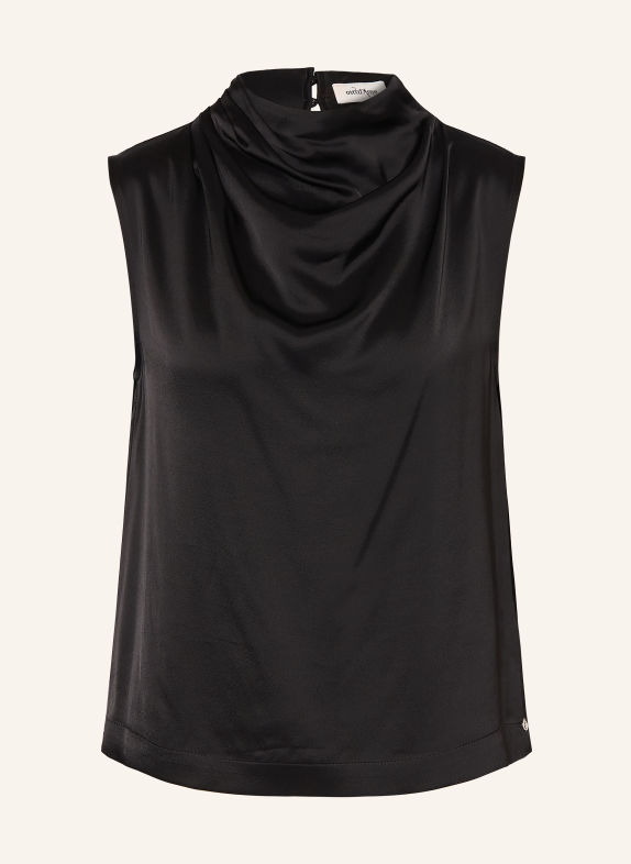 ottod'ame Blusentop aus Satin SCHWARZ
