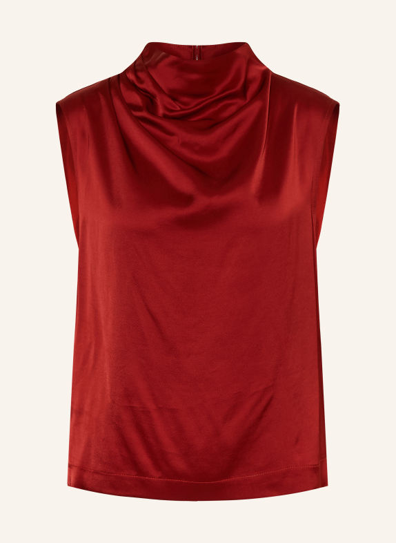 ottod'ame Top koszulowy z satyny CIEMNOCZERWONY