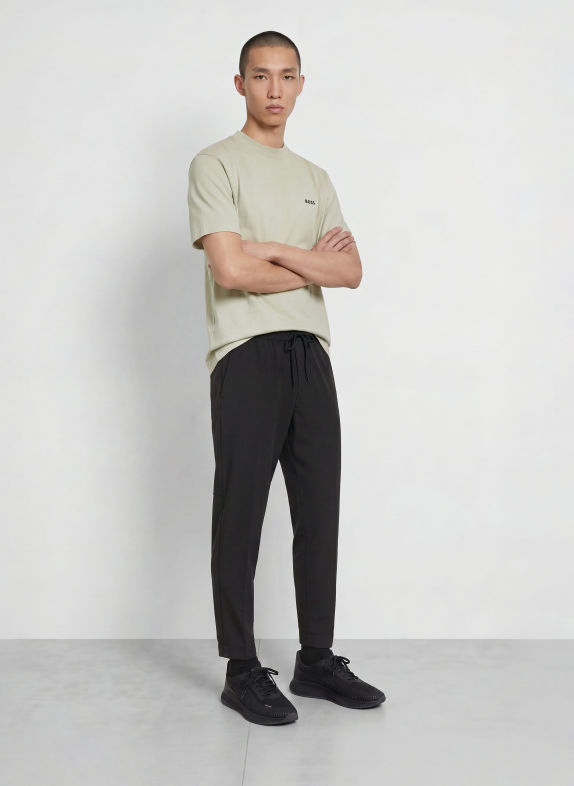 BOSS Tricou NETWORK BEJ / NEGRU