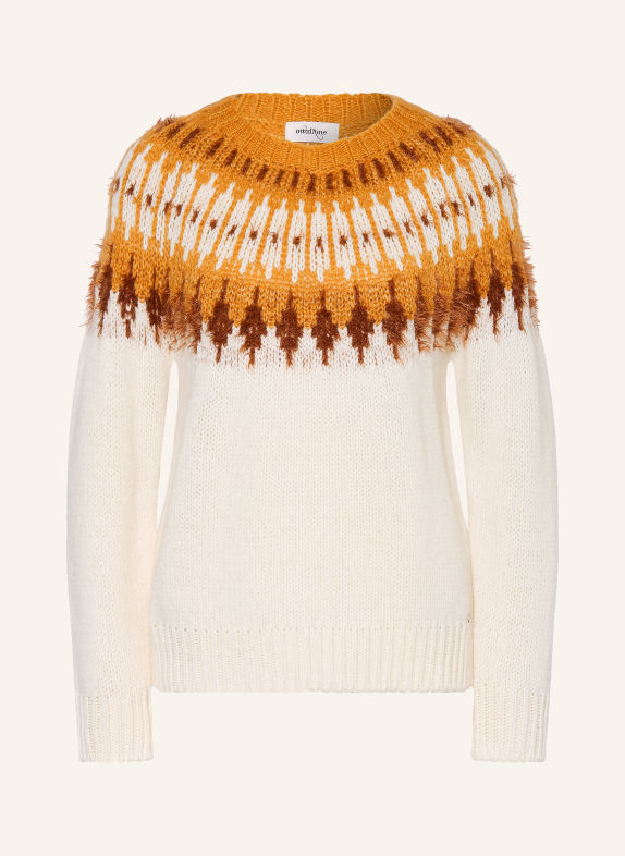 ottod'ame Sweater with glitter yarn CREAM / CAMEL / COGNAC
