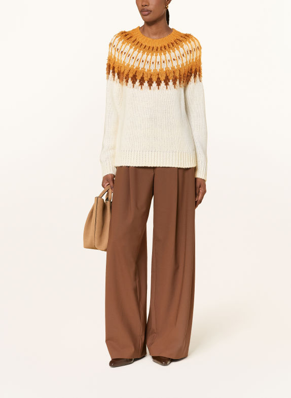 ottod'ame Pullover mit Glitzergarn CREME / CAMEL / COGNAC