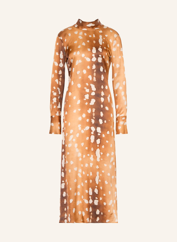 ottod'ame Satin dress CAMEL / BROWN / ECRU