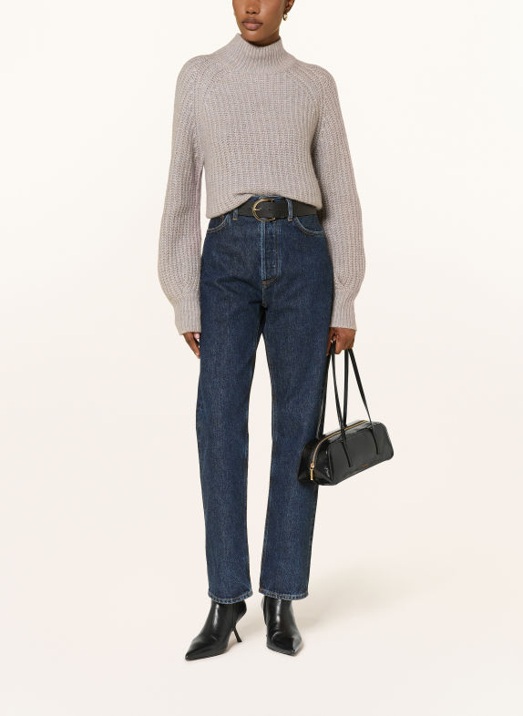 HEMISPHERE Sweater with cashmere and glitter yarn LIGHT GRAY