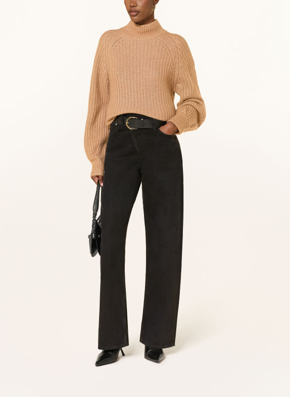 HEMISPHERE Sweater with cashmere and glitter yarn CAMEL