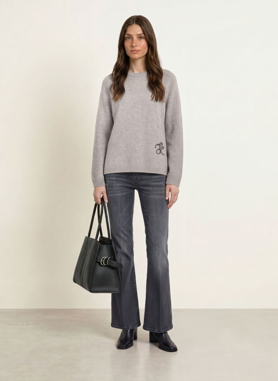 HEMISPHERE Sweater with cashmere and sequins GRAY