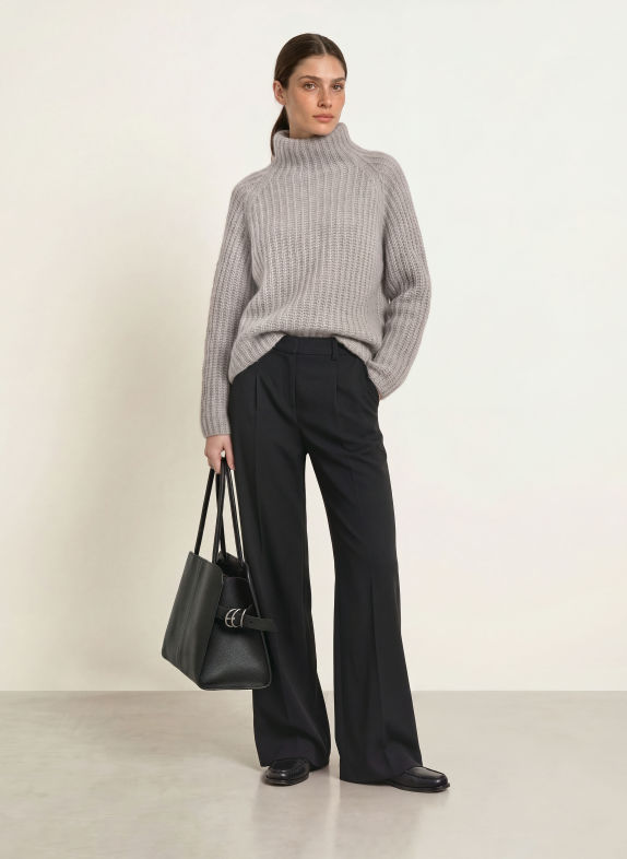 HEMISPHERE Pullover mit Cashmere und Glitzergarn GRAU