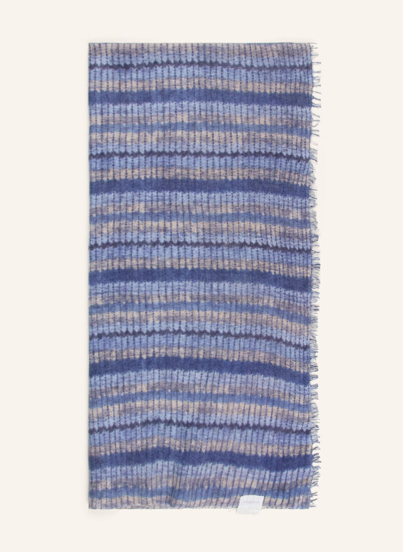 HEMISPHERE Cashmere-Schal HELLBLAU / BEIGE / DUNKELBLAU
