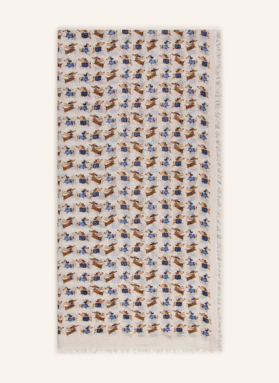 HEMISPHERE Sjaal CRÈME / BRUIN / BLAUW